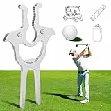 Scricor 4-in-1 Golf-Multifunktionswerkzeug, tragbare magnetische Halterung für Golfwagen, Metall, magnetischer Golfwagen-Halter, Zubehör mit Pitchgabelwerkzeug, Flaschenöffner, Grau, 1 Stück