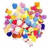 COHEALI Miniaturhüte 50 Stück Mini-Mützen Lutscher Weihnachtsmützen Mini-Mützen Für Heimwerker Dekorative Strickmützen Miniatur-Puppen Handdekoration Weihnachtsdekoration Mini-Mützen