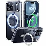 CASEKOO für iPhone 17 Pro Hülle für MagSafe [mit Ständer] [Kameraschutz & Militärschutz] Stoßfeste Schutzhülle Dünne Griffige Handyhülle für iPhone 17 Pro Case MagicStand - Transparent