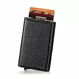 GUGGIARI® Kreditkartenetui - Kartenetui mit Münzfach/Kartenhalter mit Magnetverschluss - Aluminium RFID-Kartenhalter -Mini Geldbörse Herren - Dünnes Portemonnaie für Männer - Nero