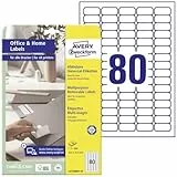 AVERY Zweckform L4732REV-10 Universal Etiketten (800 Klebeetiketten, 35,6x16,9 mm auf A4, wieder rückstandsfrei ablösbar / abziehbar, individuell bedruckbare, selbstklebende Aufkleber) 10 Blatt, weiß