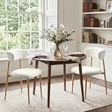 Ckaff Küchenstuhl Esszimmerstühle 2er Set, Moderne Polsterstuhl Essstühle mit Ergonomisch Rückenlehne, Esszimmerstühl aus Leinen mit Metallbeinen in Naturholz für Esszimmer Küche Restaurant, Beige