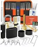 Eventronic 38+4 Teiliges Lockpicking Set, 38-Teiliges Dietrich Set mit 4 Transparentem Trainingsschlössern und Anleitung, für Schlosserei, Anfänger und Profisrleicht