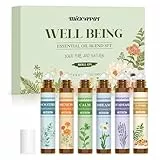 Migcaput Ätherische Öle Roll On Set 6X10ml, Natürliche Aromatherapie Öle Mischung Geschenkset - Beruhigen, Erneuern, Lindern, Guter Schlaf, Kopfschmerzlindern, Weihrauch und Myrrhe