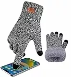HIYATO Handschuhe herren, Verdickte Touchscreen Winterhandschuhe, Warme Strickhandschuhe mit Fleece Innenfutter für Damen und Herren (Hellgrau)