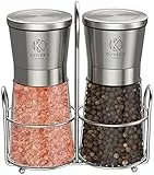 Oliver's Kitchen ® Salz und Pfeffermühle - Premium Keramikmühlen 2 Stück – Einfach aufzufüllen – manueller Salz und Pfefferstreuer mit verstellbarem Mahlgrad – große Kapazität