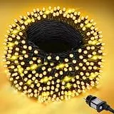 LED Lichterkette Außen, 20 m 200 LED Weihnachtsbaum Lichterkette, 8 Modi LED Lichterkette Innen mit Timing- und Speicherfunktion Für Weihnachten, Party, Hochzeit, Garten, Balkon Deko (Warmweiß)