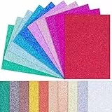 VGOODALL Glitzerpapier zum Basteln, 56 Blatt Bunt Glitzer Papier A4 20 Farben 250g/m² Glitterkarton zum Basteln und Gestalten