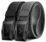 KEMISANT Taktischer Gürtel 2er, Gürtel Herren Arbeitsgürtel Militär Wandern 38mm,Schnellverschluss Metallschnalle(Schwarz/Dunkelgrau-125cm/38-42' taille verstellbar)