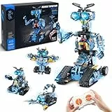 OKKIDY RoboterBauspielzeug für Kinder, 4-in-1 wiederaufladbares ferngesteuertes RC Robotik-Set STEM Lernspielzeug Spielzeug für Kinder Jungen Mädchen ab 6 Jahren (813 Stück)