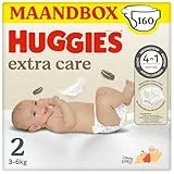 Huggies Extra Care Bebè, Windeln Größe 2 (3-6 kg), sehr saugfähig, Disney-Design, Vorratspackung, 160 Stück