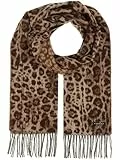 FRAAS Cashmink Schal 35 x 200 cm - Weicher als Kaschmir - Made in Germany - Schal mit Animal Print für Damen - Perfekt für Herbst und Winter Camel
