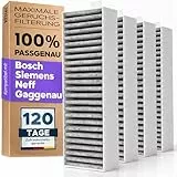 Kf3tec® Aktivkohle Filter Dunstabzugshaube [4 Stück] Siemens HZ9VRCR0, Bosch HEZ9VRUD0, Bosch Siemens 17004796, Neff 17004806 + Z821VR0, Gaggenau CA282111 | Aktivkohlefilter Dunstabzugshaube Filter