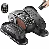 MERACH Untertisch Elektrischer Crosstrainer, Mini Ellipsentrainer mit gebogenem Großdisplay & Fernbedienung, 12 Geschwindigkeiten, Leiser & Tragbarer Pedaltrainer für Senioren & Erwachsene