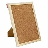 Memobe Pinnwand Kork 30x21 cm - Pinwand Korktafel mit Holzrahmen - Korkplatte für Foto Hängen, Notizen - Korkwand Naturkorkoberfläche - Cork Board für Büro - Vertikale oder Horizontale Anordnung