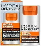 L'Oréal Men Expert XXL Gesichtspflege gegen müde Haut für Männer, Belebende Feuchtigkeitscreme 24H Anti-Müdigkeit, Gesichtscreme für Herren mit Vitamin C und Proteinen, Hydra Energy, Exklusive,1x50 ml