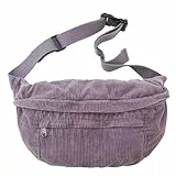 Micmores Bauchtasche Damen Mode Crossbody Bag Damen groß Gürteltasche mit Verstellbarer Schultergurt, Brusttasche Tasche Umhängetasche für Reisen, Klettern, Wandern(Lila)