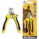 Thunderpaws Professionelle Krallenschere für Hunde mit Schutz, Sicherheitsschloss und Nagelfeile (Mittel bis Groß, Gelb)