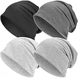 EINSKEY Slouch Beanie Mütze: Weich Dünne Baumwollmütze Damen Herren, Atmungsaktiv Jersey, Elastisch Longbeanie Alle Jahreszeiten, Ideal Chemo/Laufmütze​