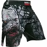 Hardcore Training Pitbull City Schwarz Fight Shorts Kurze Hose Herren MMA BJJ Grappling Fitness Boxen Muay Thai No Gi
