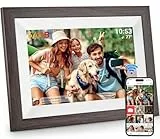 Hesmor 64GB Frameo Digitaler Bilderrahmen WiFi 10,1 Zoll, 1280x800 IPS LCD Touchscreen, Auto-Rotate und Audio, Teilen Sie Fotos oder Videos über die Frameo App überall, Elektronischer Bilderrahmen