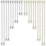 20 Stück Kettenverlängerung, Armband & Fußkett Verlängerung in Silber & Gold, 5 Größen (5-15 cm) für individuelle Schmuckanpassung, Verlängerungskette Set (2 pro Größe/Farbe)