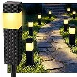 Joomer Solarlampen für Außen 8 Stück Solarleuchten Garten Außenleuchte Wasserdichte Warmweiß Quadrat Wegbeleuchtung Solar Gartenleuchte Auto Ein/Aus für Patio Rasen Terrasse Fahrstraßen Gehweg