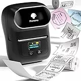 Phomemo M110 Etikettendrucker Bluetooth Etikettendrucker Selbstklebend Thermo Beschriftungsgerät,Tragbarer Label Printer für Barcode,Einzelhandel,Büro,Kompatibel mit Telefonen und PC-System - Schwarz