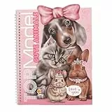 Depesche 13736 TOPModel - Cute Animals Dress Me Up Stickerbuch mit 24 Seiten Haustier Motive zum Verzieren, inkl. 7 Seiten Accessoire Sticker, Rosa