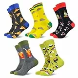 Stynice 5 Paar Bunte Lustige Socken Herren 43-46 - Witzige Baumwollsocken für Männer Frauen - Funny Baumwolle Motiv Socks Kuschelsocken