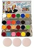 EULENSPIEGEL Schminkpalette 24 Farben 26 Teile Metalletui