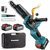 Supstable 8 und 6 Zoll Mini Kettensäge, Astsäge Akku mit Automatischem Öler und Werkzeugloser Kettenspannung, 2x4000mAh, Kompatible mit Makita Akku 18V, 900W Einhand Kettensäge für Holz, Ast