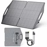 BigBlue 100W Faltbares Solarpanel, mit USB-C(PD45W)+USB-A(QC 3.0, 18W)+MC-4 Connector (XT60/DC5521/7909/8020) für Powerstation Handys Tablets, IP68 Wasserdicht ETFE-Solarmodul mit Ständern für Camping