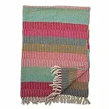 Bloomingville Hochwertige Tagesdecke 160 x 130 cm – Vielseitige Kuscheldecke aus recycelter Baumwolle, ideal als Sofadecke oder für Bett und Garten, kuschelig weich und pflegeleicht