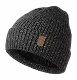 Wmcaps Mütze Herren Winter, Thermo Strickmützen für Herren, Warme Fleece Laufmütze Beanie Damen Herrenmütze Winter, Winddichte Wintermütze Männer Weihnachtsgeschenke Unisex-Mütze (Dunkelgrau)