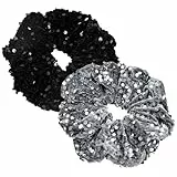 Beaupretty 2 Stück Glitzer Haargummis Frauen Haarschmuck Haargummi mit Pailletten Scrunchies Haargummi Elastische Haarband für Damen & Mädchen