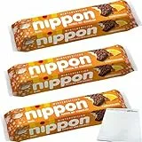 usy Bundle für Nippon Winteredition Häppchen Puffreis mit Schokolade Typ Winterorange 3er Pack (3x200g Packung) + usy Block