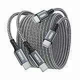 USB C auf USB C Kabel, 100W [2m+2m] Typ C Schnellladekabel PD Schnellladekabel Nylon Ladekabel USBC Aufladekabel für iPhone 15 16 iPad Pro/Air MacBook Samsung S25 S24 S23 S22 S20 Pixel usw