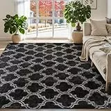 ISMOL Weicher Teppich 120x180cm Wohnzimmer Schlafzimmer Zottelteppich Flauschiger Zottelteppich modern Indoor Rutschfester Teppich waschbar (Grau)