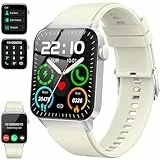 Donerton Smartwatch Herren Damen mit Telefonfunktion/Message Reminder, 1,85' Smart Watch, 112+Sportmodi IP68 Wasserdicht Sportuhr, Fitnessuhr mit Puls-Schlaf-Monitor Schrittzähler, Silberweiß