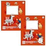 Formati Buchstabenheft B.1 Quart 14 Blatt liniert, vorgedruckten Buchstaben in Druckschrift und Zeichenfeld, 2 Stück, aus 100% Recyclingpapier