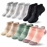 Damen-Sneakersocken, 6 Paar, unsichtbare Damen-Sneakersocken, gepolsterte No-Show-Socken, niedrig geschnittene Laufsocken, atmungsaktive Sneaker-Socken für Sport, Laufen, Schule und Freizeit,