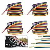YSHODGU 2 Paar Bunte Schuhbänder 140cm - Regenbogen Schnürsenkel Pride Rainbow Schuhbänder, Regenbogen Accessoires,Cschnürsenkel Sneaker für Sneaker, Pride Accessoires & LGBTQ Events