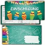 KARTENVERSAND24 Einladung zur Einschulung Junge Mädchen Einladungskarten Schulanfang Schultüte Zuckertüte Schule Karten zum Schulbeginn Einladungen mit Umschlägen Set