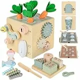 Montessori Spielzeug ab 1 Jahr, Motorikwürfel Hölzerne Motorikspielzeug, Geschenk Mädchen Jungen 1 2 3 Jahre zum Geburtstag Weihnachten Ostern