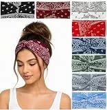 Haarbänder Damen Breite Stirnband Sommer Elastische Weiche Haarband Boho Gestrickt Design Mehrfarbig Stirnbänder Yoga Sport Workout Haarband