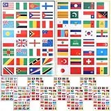 FOMIYES Weltflaggen Aufkleber Set 10 Bögen, Gesichtstattoo Sticker für Fußball Weltmeisterschaft & Fanmeile, Wasserfeste Nationalflaggen Länderaufkleber, Fanartikel für Gesicht & Laptop
