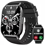 Smartwatch Herren Damen mit Telefonfunktion - 1,85'' HD Smart Watch mit Message Reminder, 112+ Sportmodi IP68 Wasserdichte Fitnessuhr, Sportuhr mit Puls-Schlaf-Monitor Schrittzähler für Android/iOS