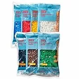 Hama Perlen 9412 Bügelperlen Set mit ca. 7000 Midi Bastelperlen mit Durchmesser 5 mm in 7 Farben, kreativer Bastelspaß für Groß und Klein