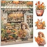 Herbst-Motiv Sticker-Set für Scrapbooking & Journaling - 20 Bögen Vintage PET-Aufkleber (TZ-006-003)